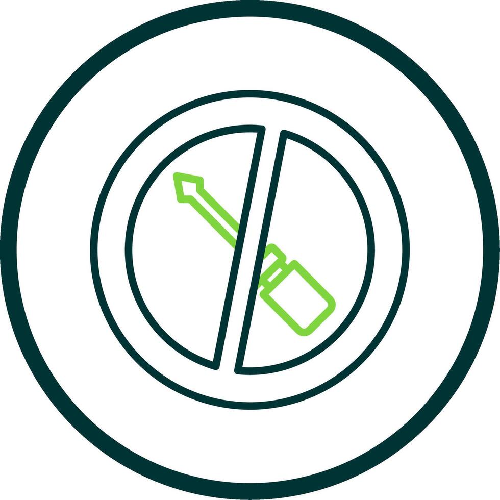 No Screwdriver Line Circle Icon Design vector