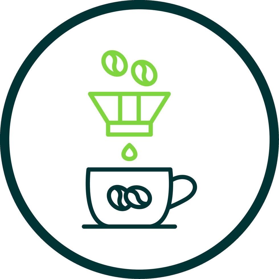 Coffee Filter Line Circle Icon Design vector
