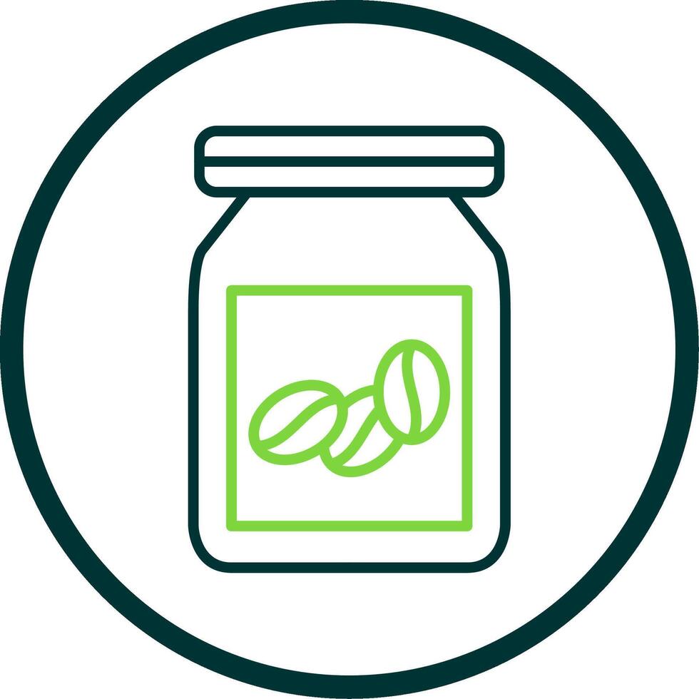 Beans Jar Line Circle Icon Design vector