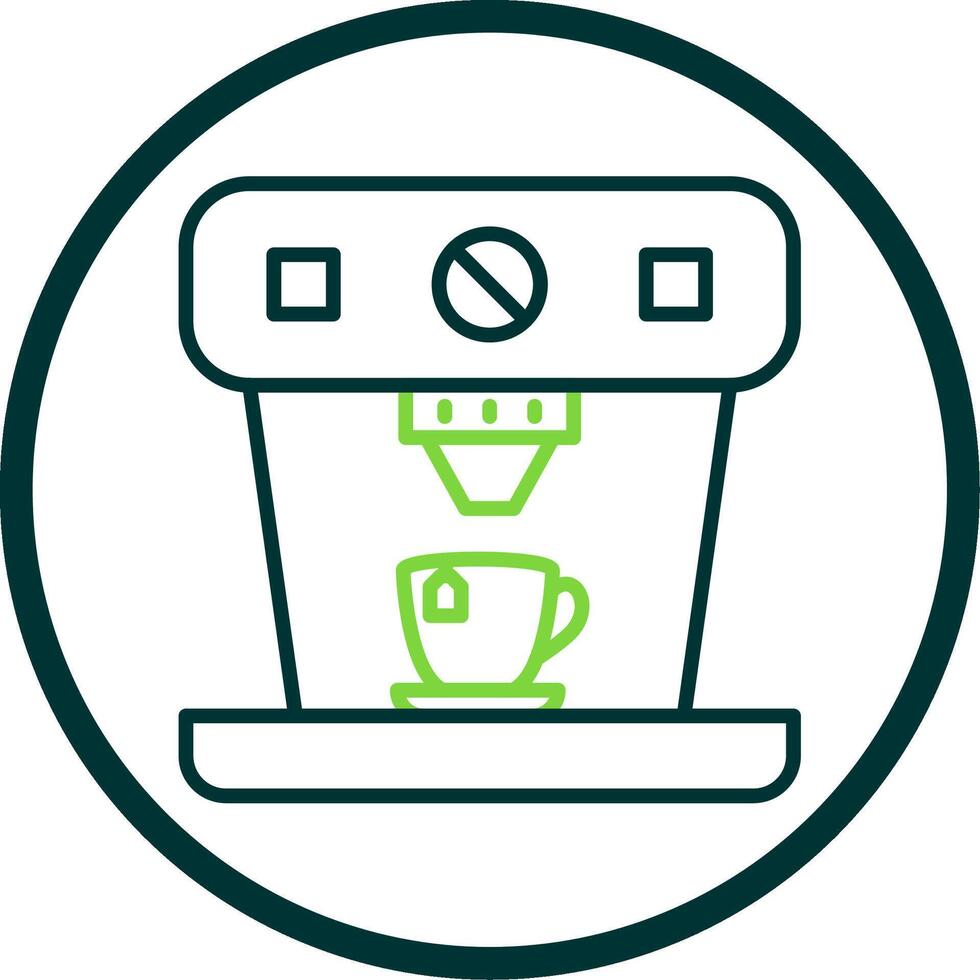 Coffee Machine Line Circle Icon Design vector
