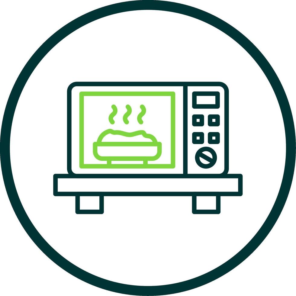Oven Line Circle Icon Design vector