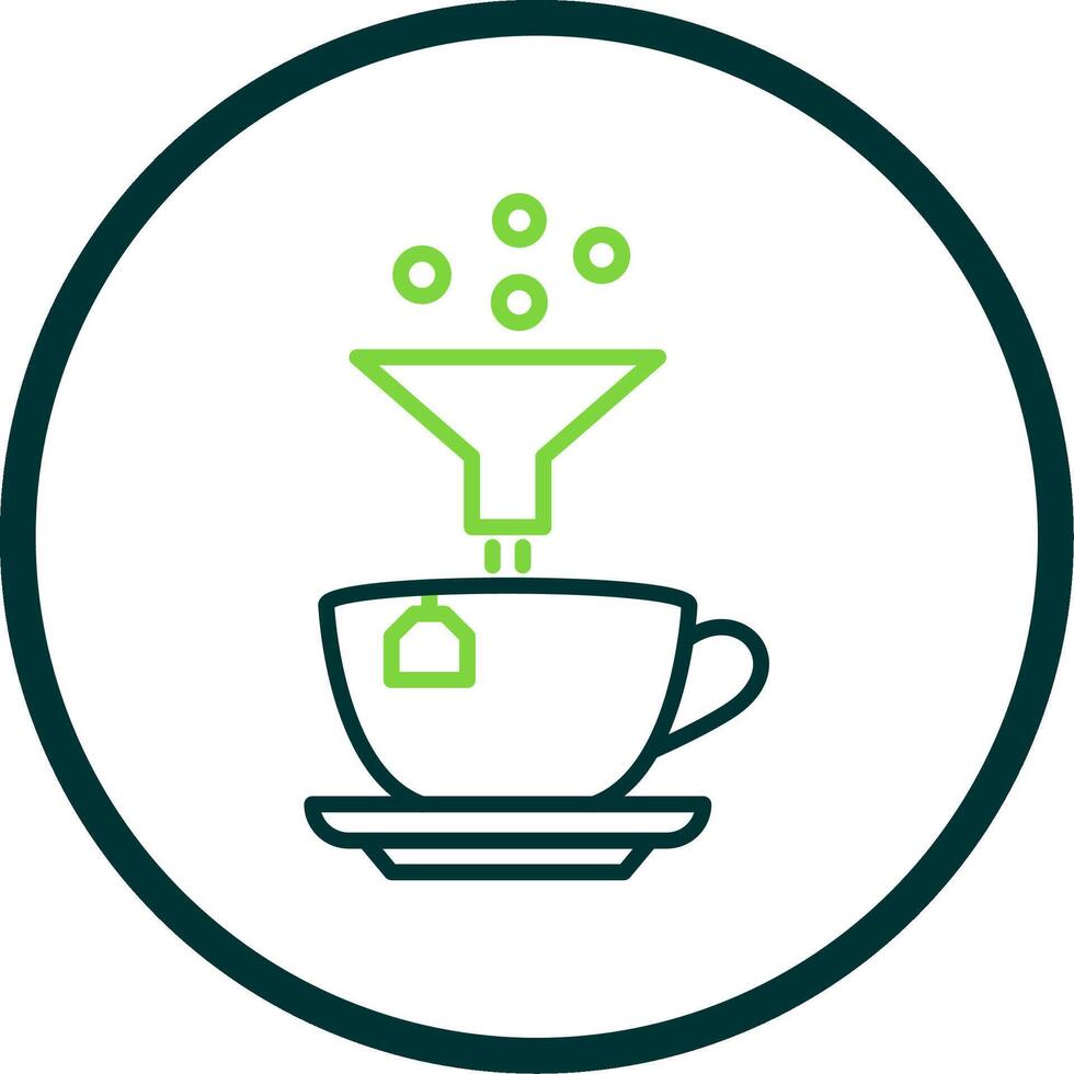 Coffee Filter Line Circle Icon Design vector