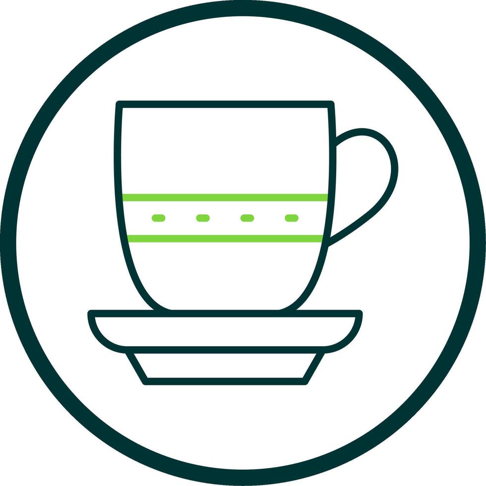 Tea Cup Line Circle Icon Design vector