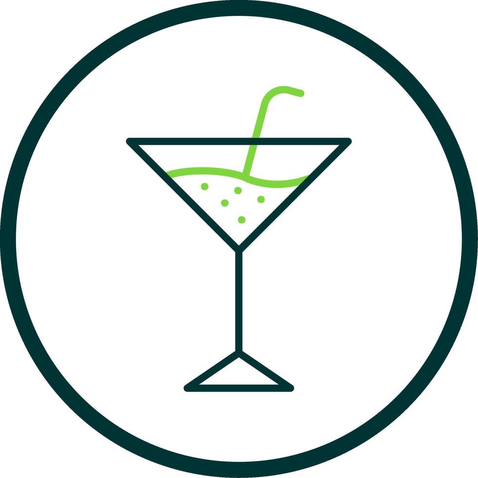 Martini Line Circle Icon Design vector