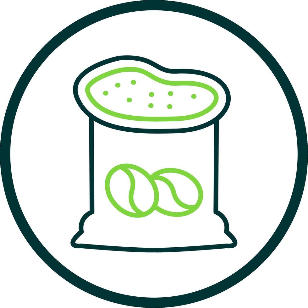 Coffee Beans Line Circle Icon Design vector