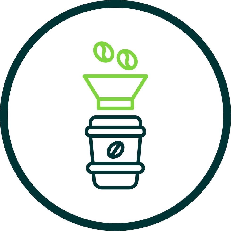Coffee Filter Line Circle Icon Design vector