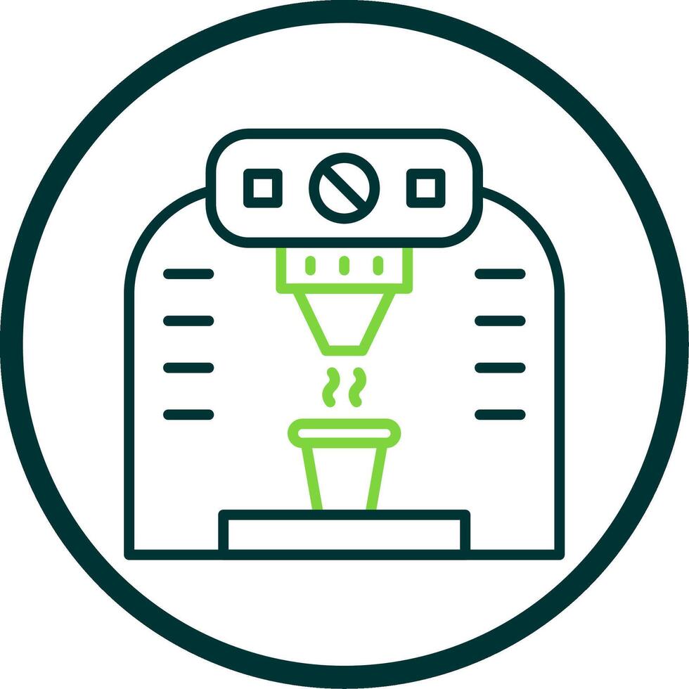 Coffee Machine Line Circle Icon Design vector