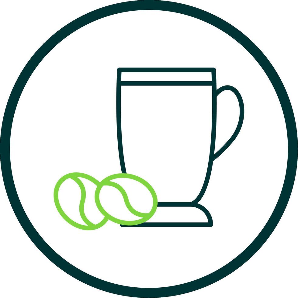 Latte Line Circle Icon Design vector