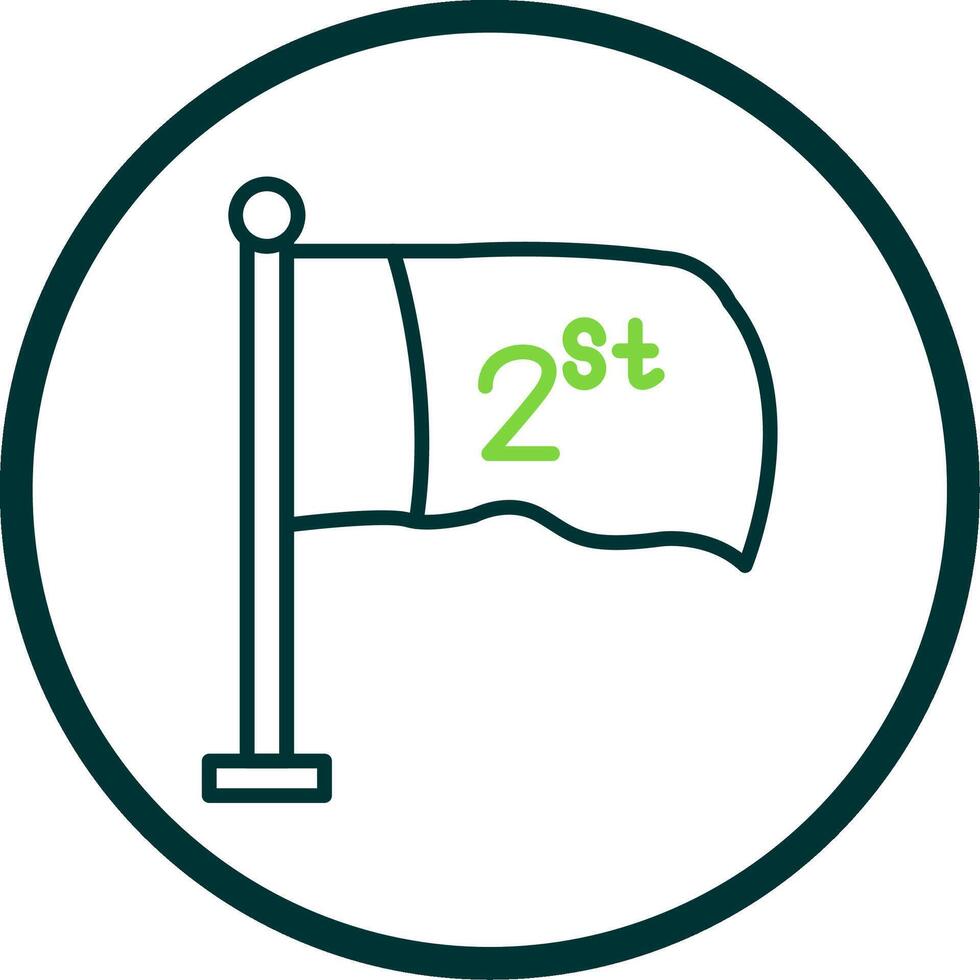 Flag Line Circle Icon Design vector