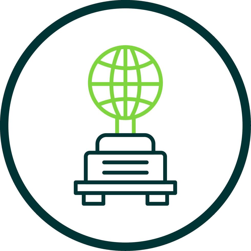 Globe Line Circle Icon Design vector
