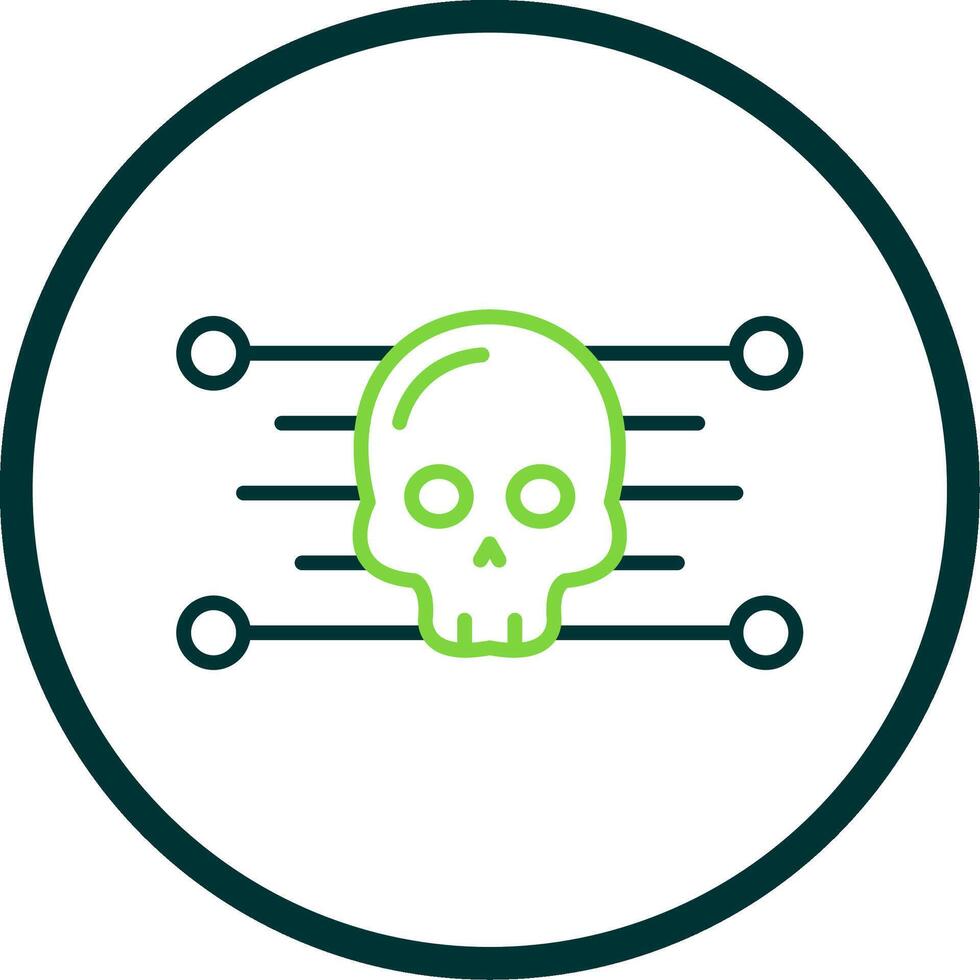 Skull Line Circle Icon Design vector