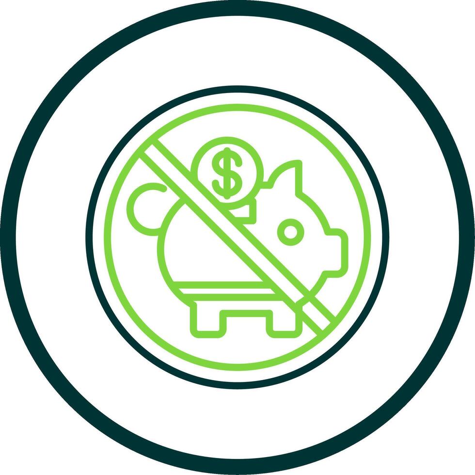 Prohibited Sign Line Circle Icon Design vector