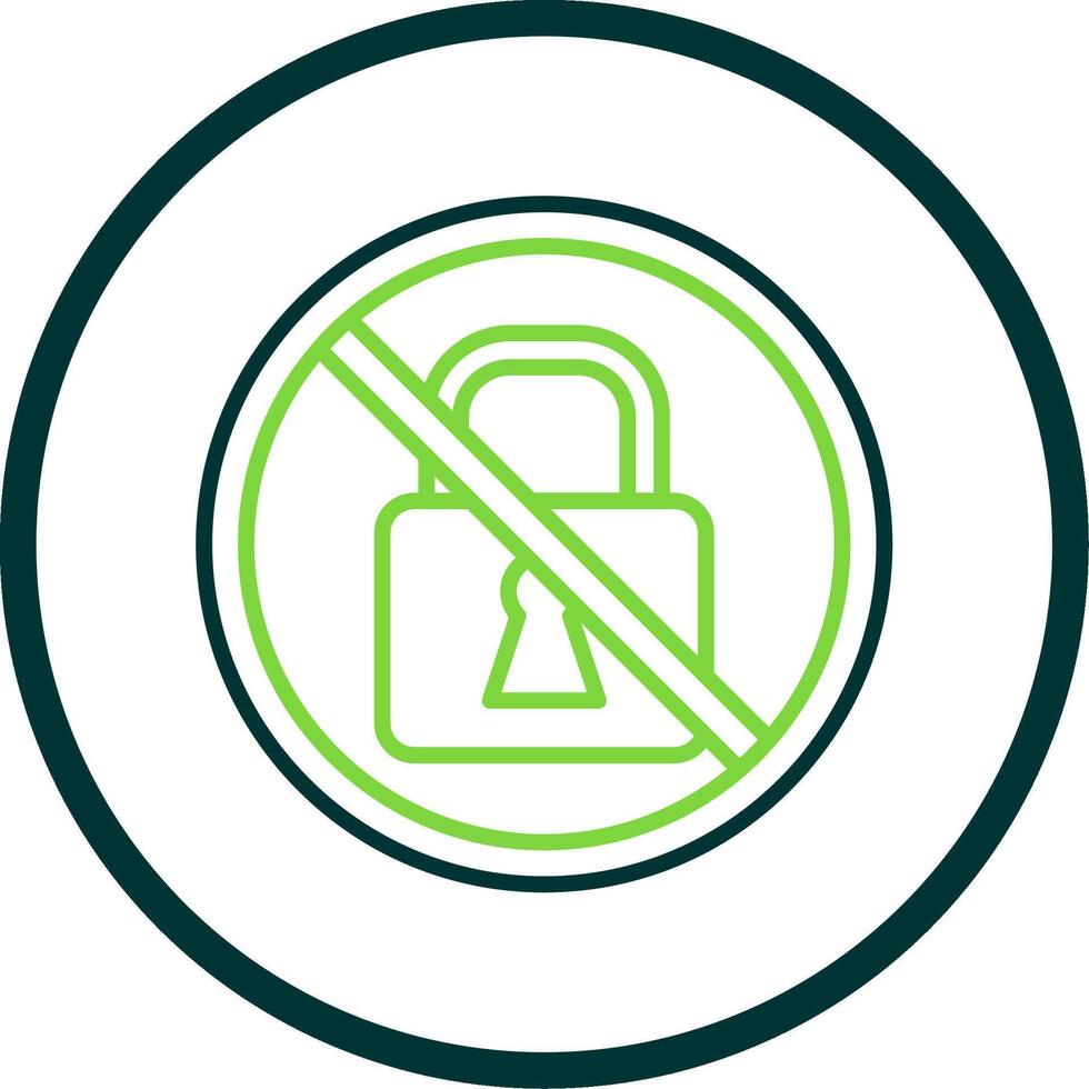 Prohibited Sign Line Circle Icon Design vector