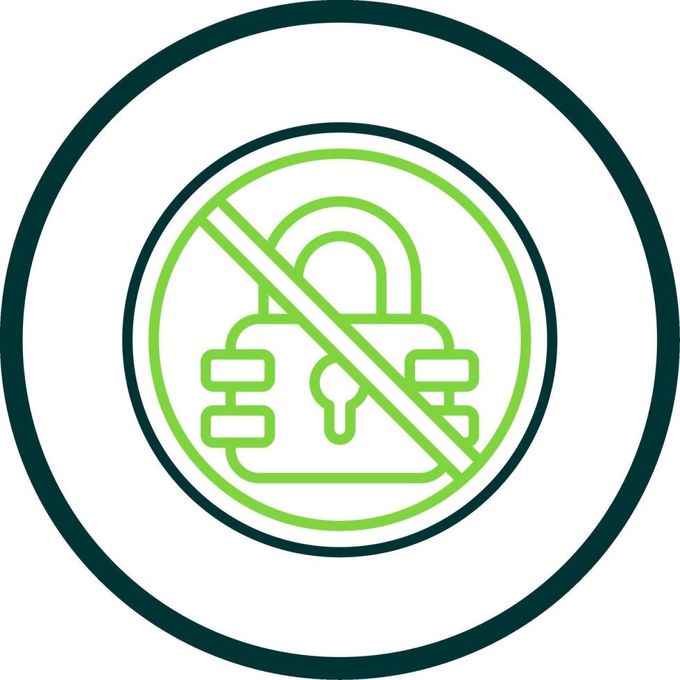 Prohibited Sign Line Circle Icon Design vector