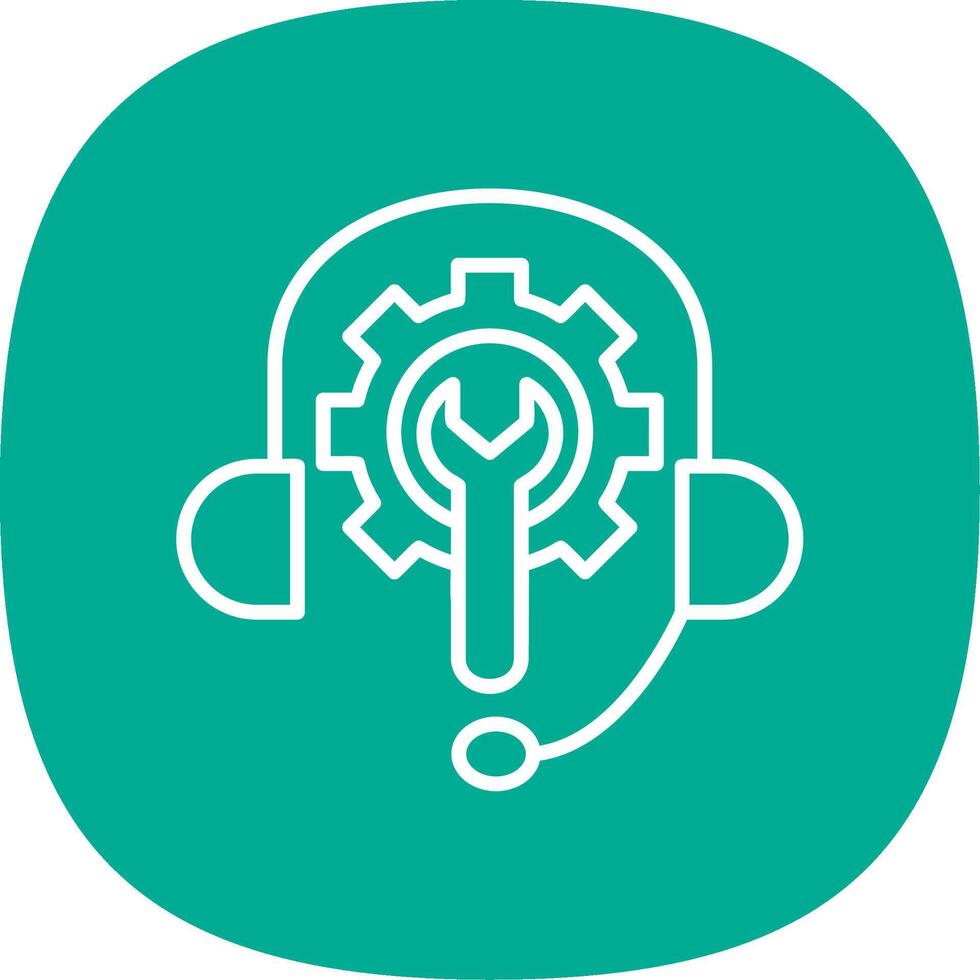 Tech Support Line Curve Icon Design vector