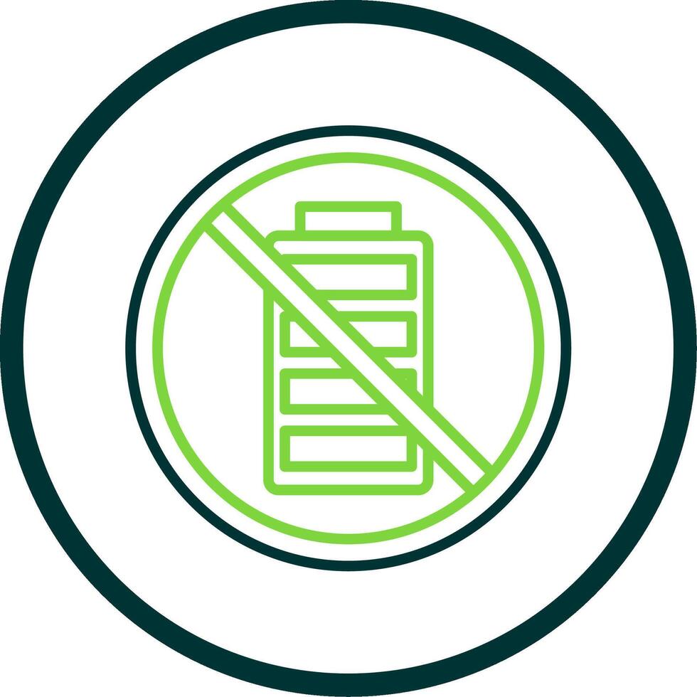 Empty Battery Line Circle Icon Design vector