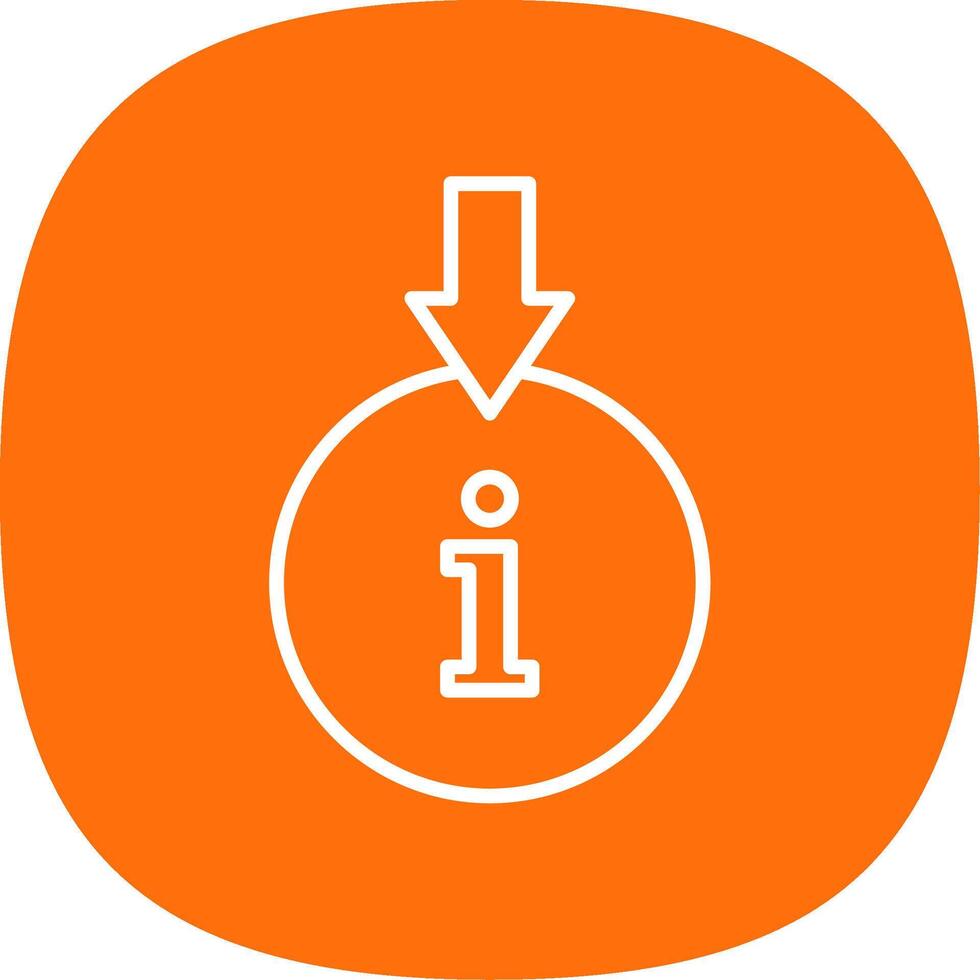 Information Download Line Curve Icon Design vector