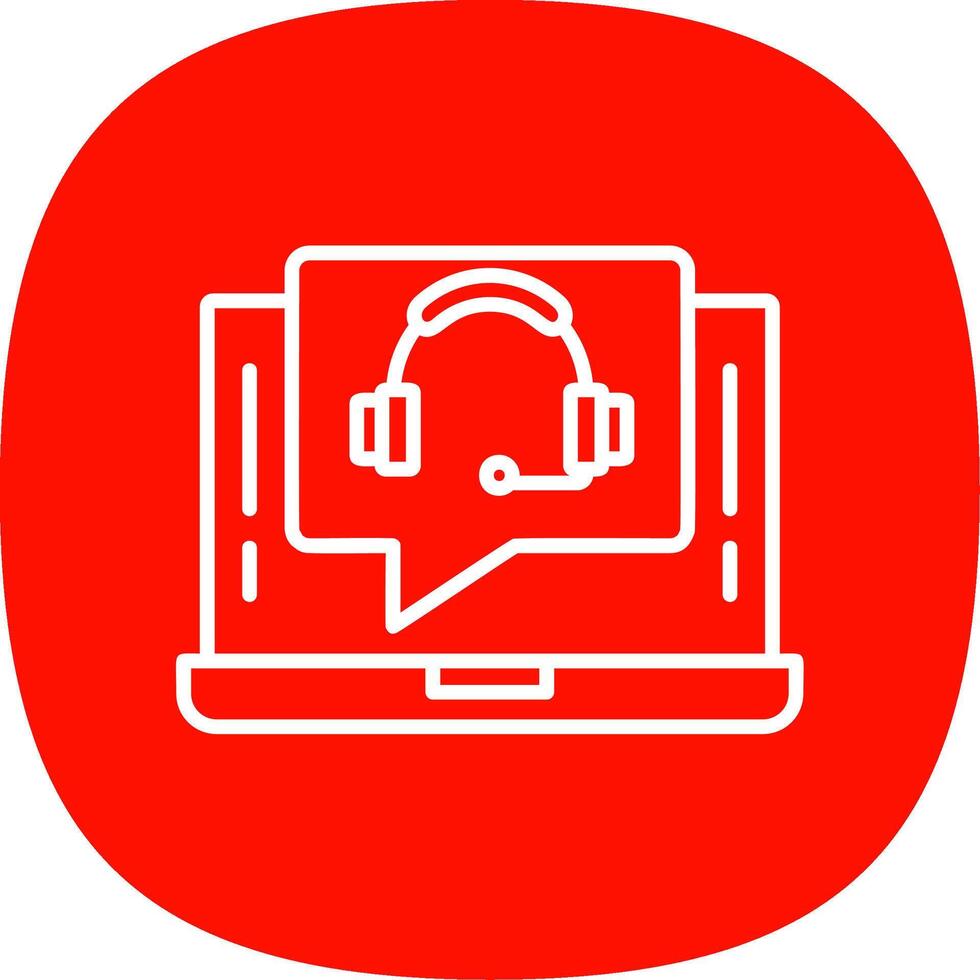 Support Call Line Curve Icon Design vector