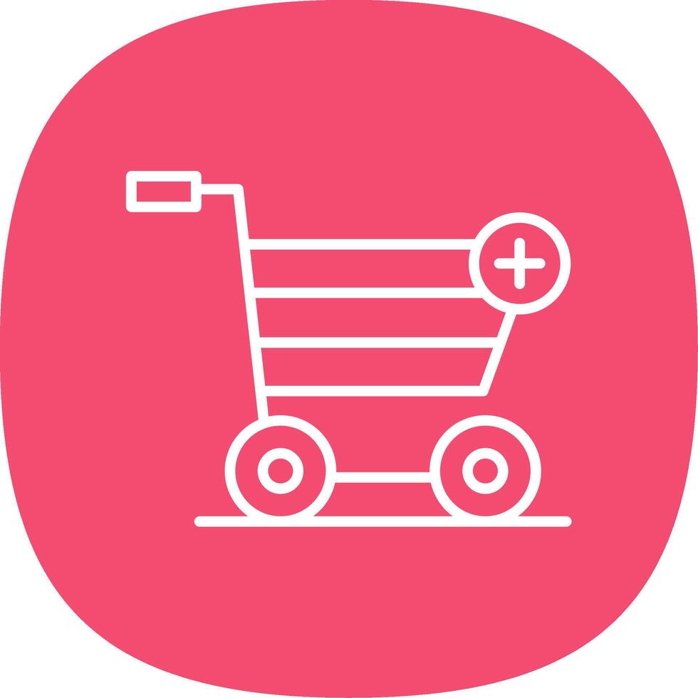 Add to Cart Line Curve Icon Design vector