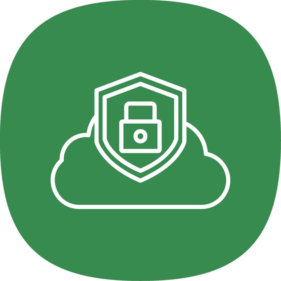 Cloud Security Line Curve Icon Design vector