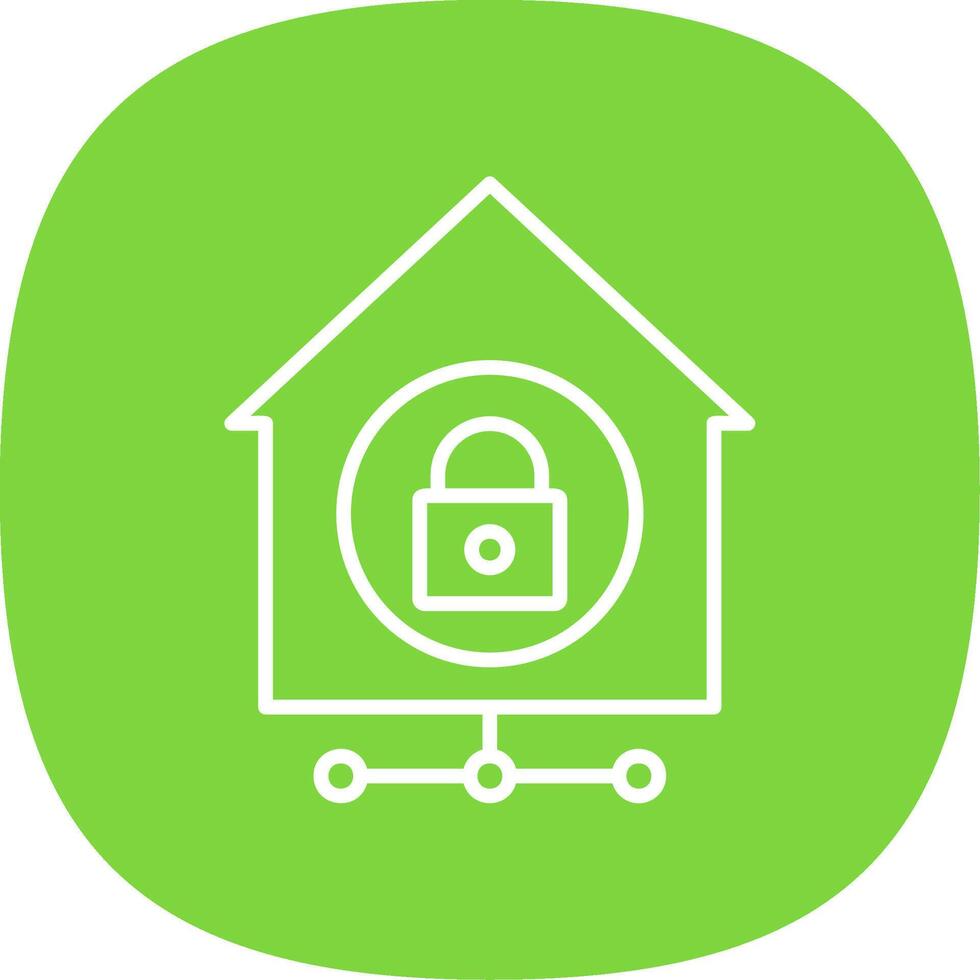 Home Network Security Line Curve Icon Design vector