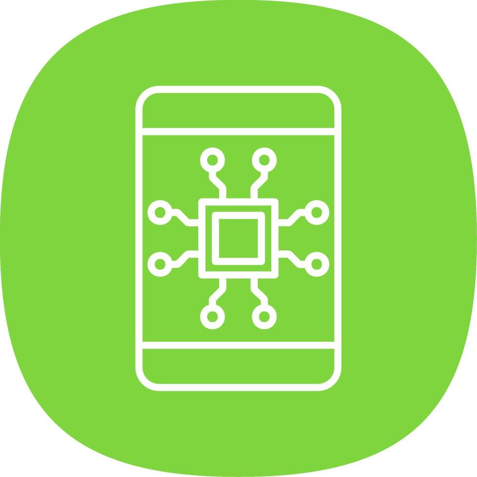 Mobile Technology Line Curve Icon Design vector