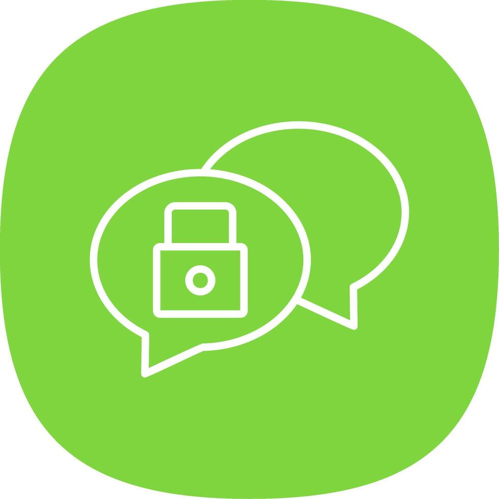 Chat Security Line Curve Icon Design vector