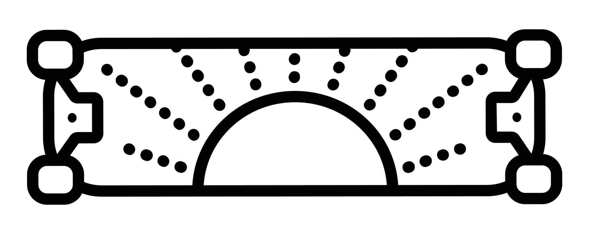Skate back side, black line icon, modern mobile transport sign vector