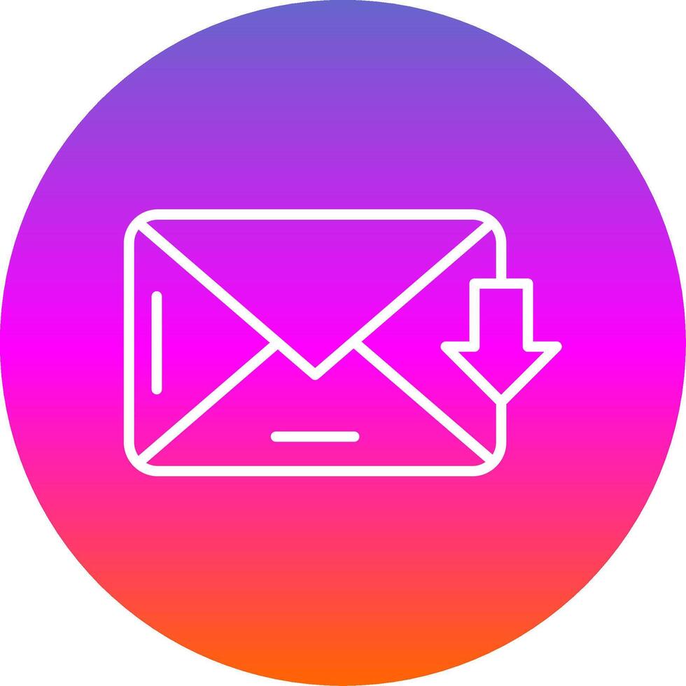 Inbox Line Gradient Circle Icon vector