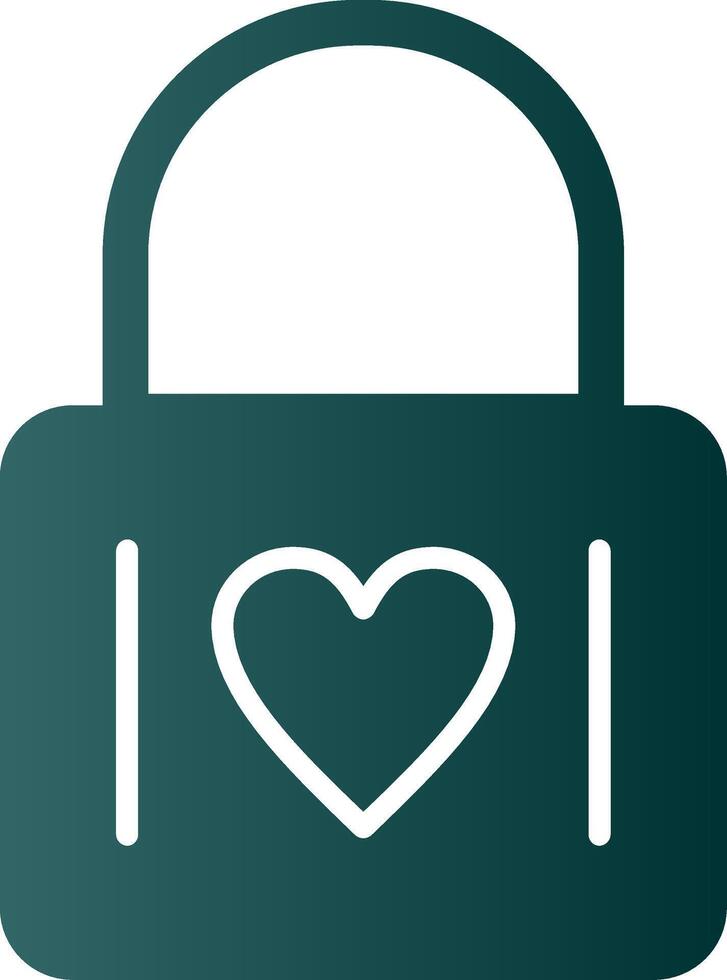 Heart Lock Glyph Gradient Icon vector