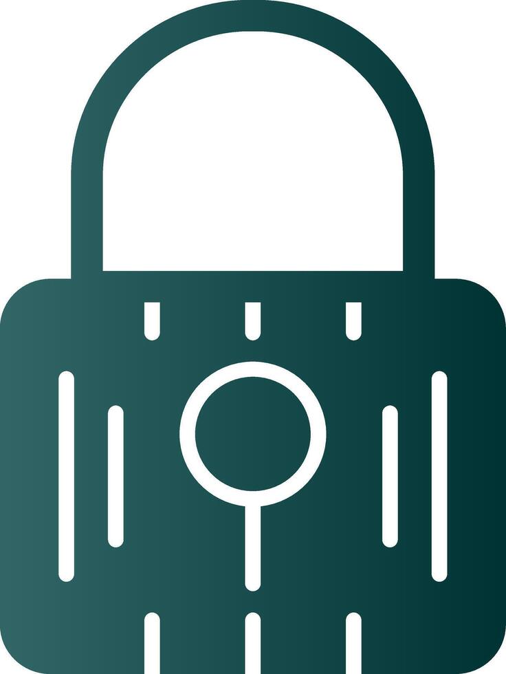 Locked Glyph Gradient Icon vector