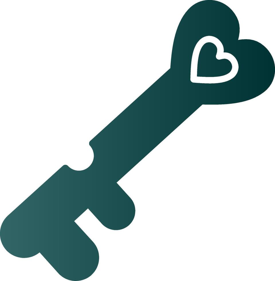 Love Key Glyph Gradient Icon vector