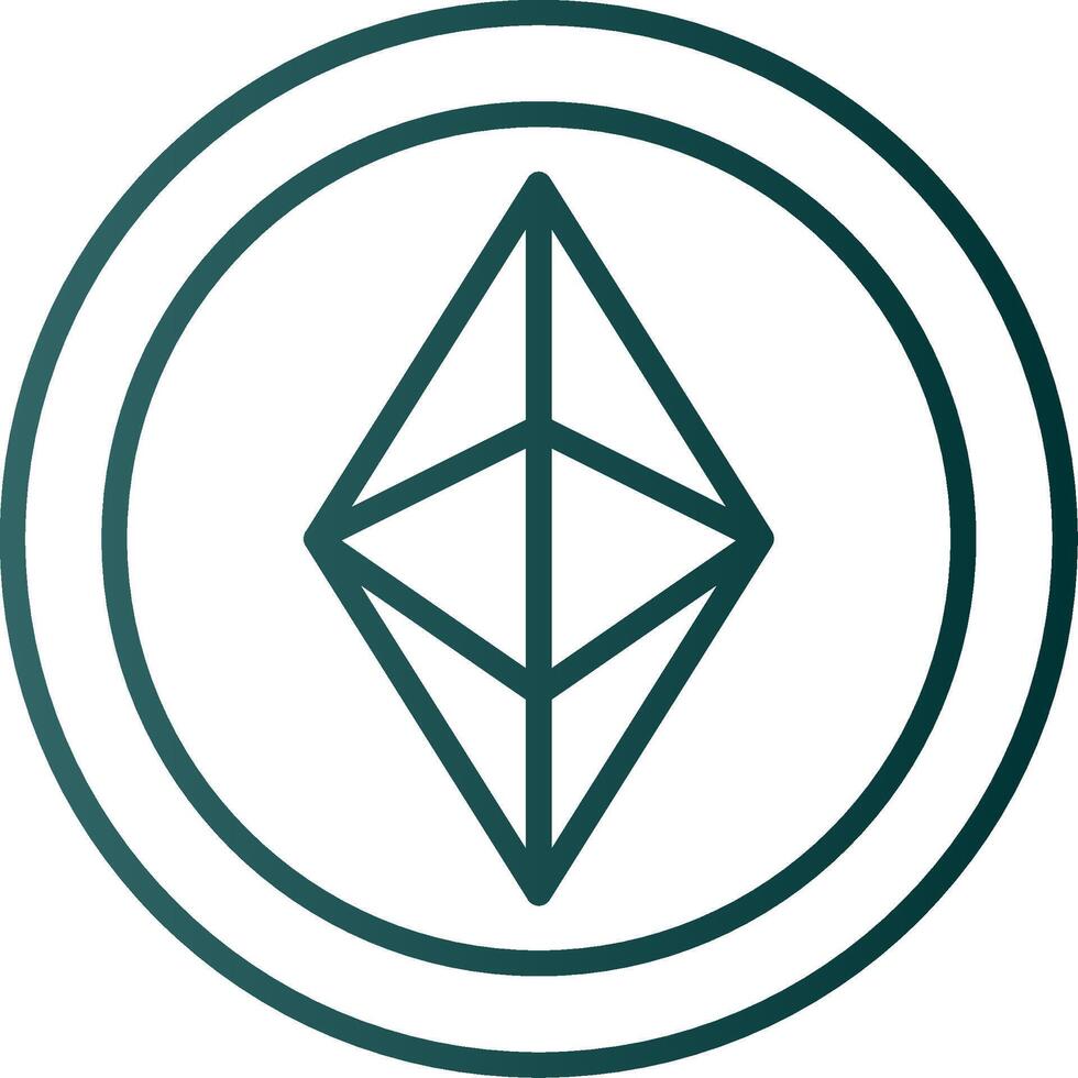 Ethereum Line Gradient Icon vector