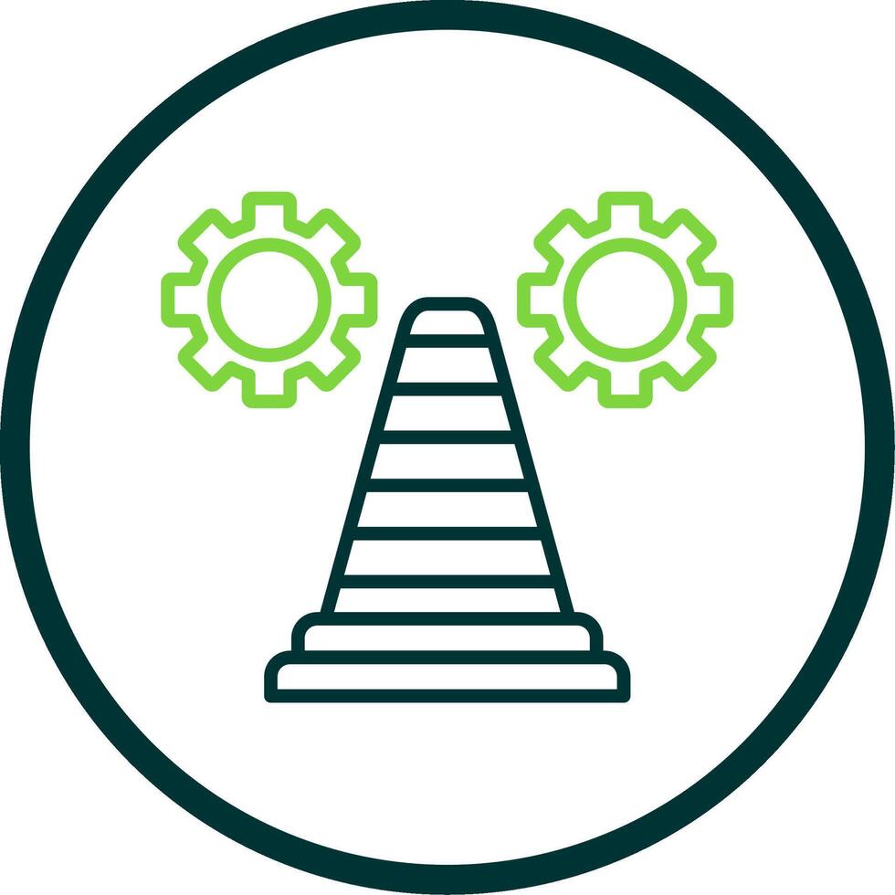 Traffic Cone Line Circle Icon Design vector
