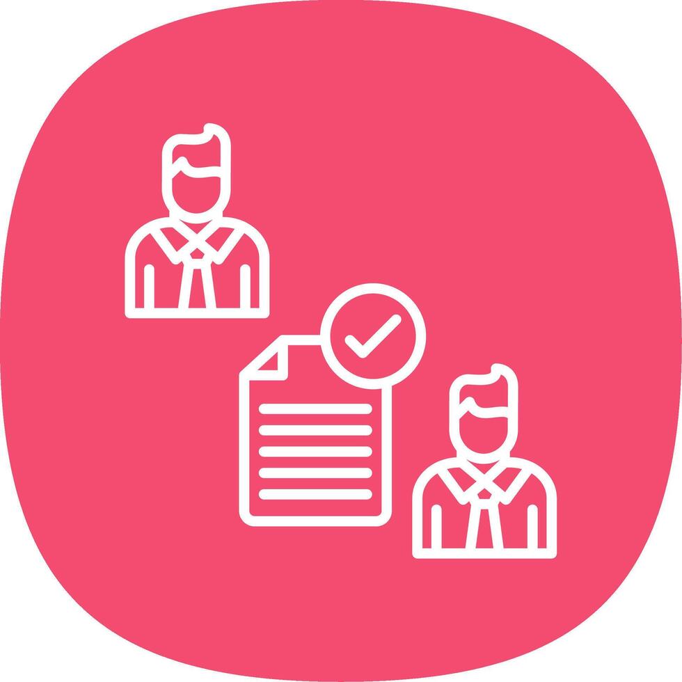 Conclusion Of Contract Line Curve Icon Design vector