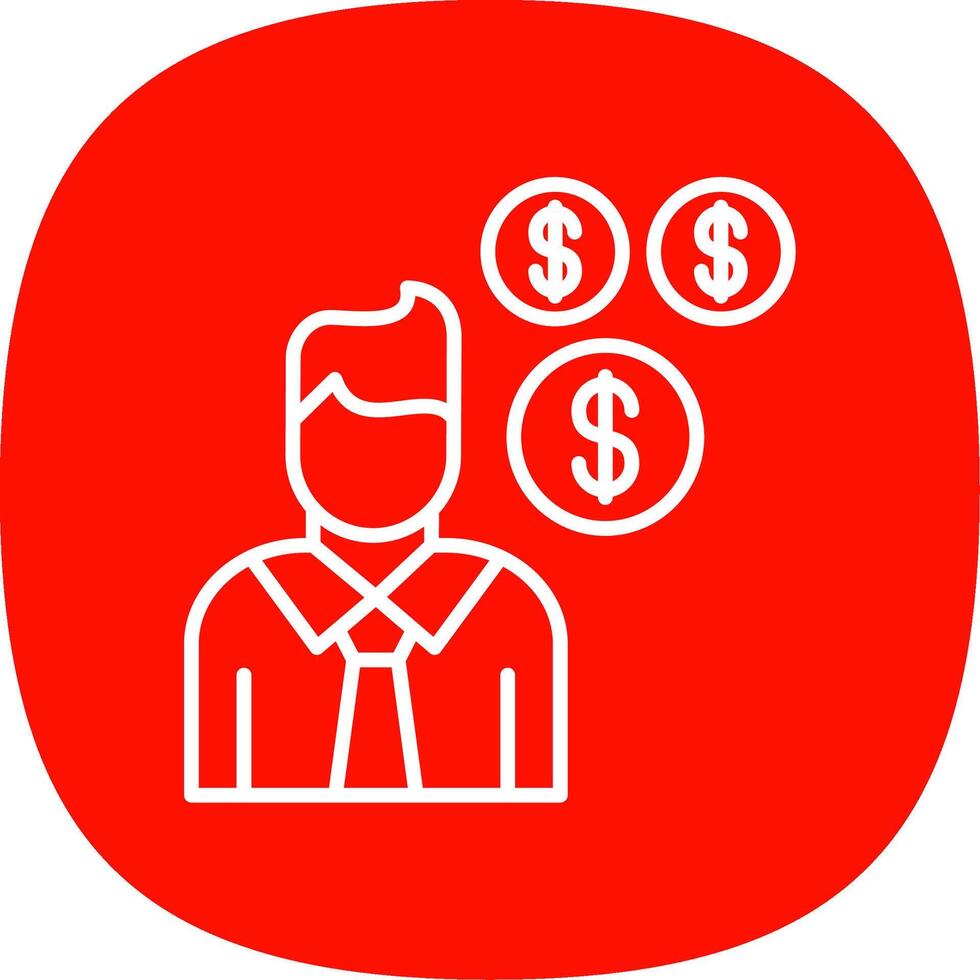Sales Manager Line Curve Icon Design vector