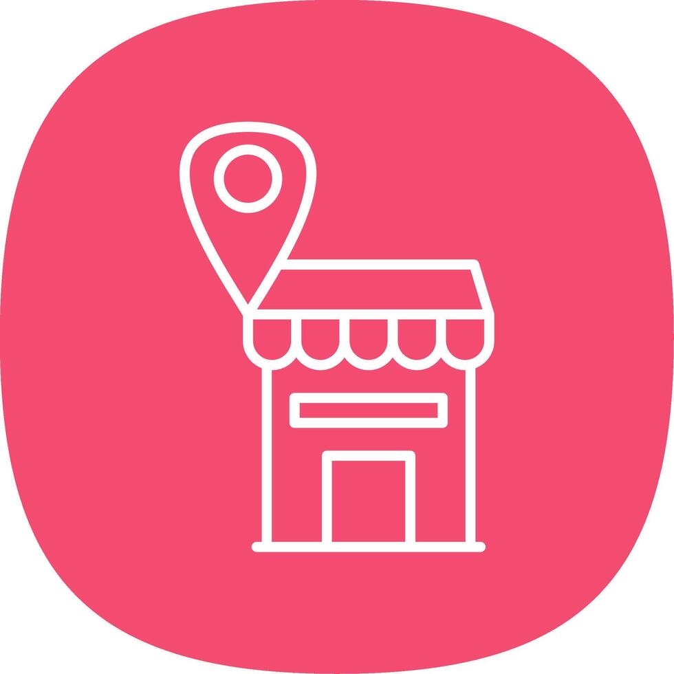 Shop Location Line Curve Icon Design vector