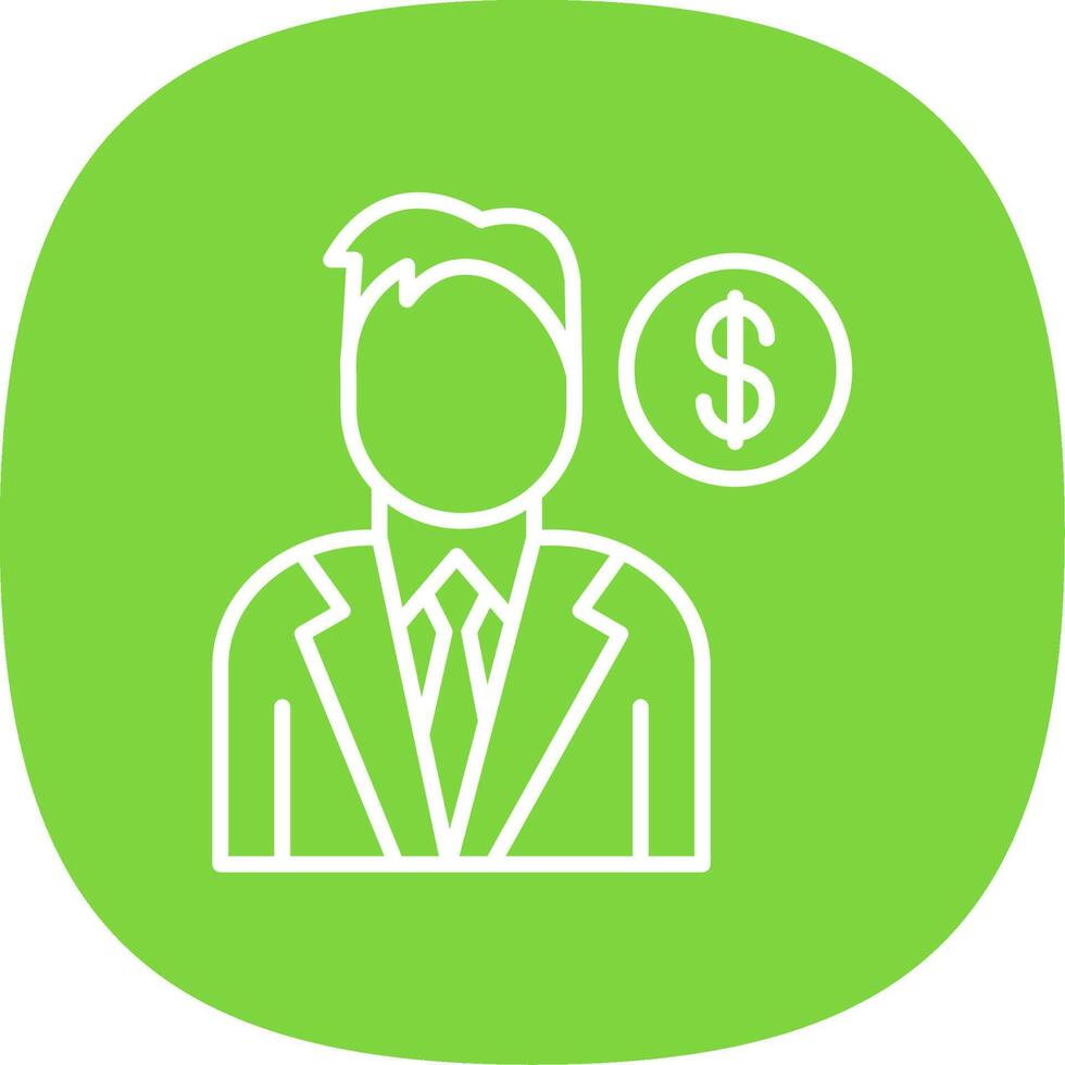 Marketer Line Curve Icon Design vector