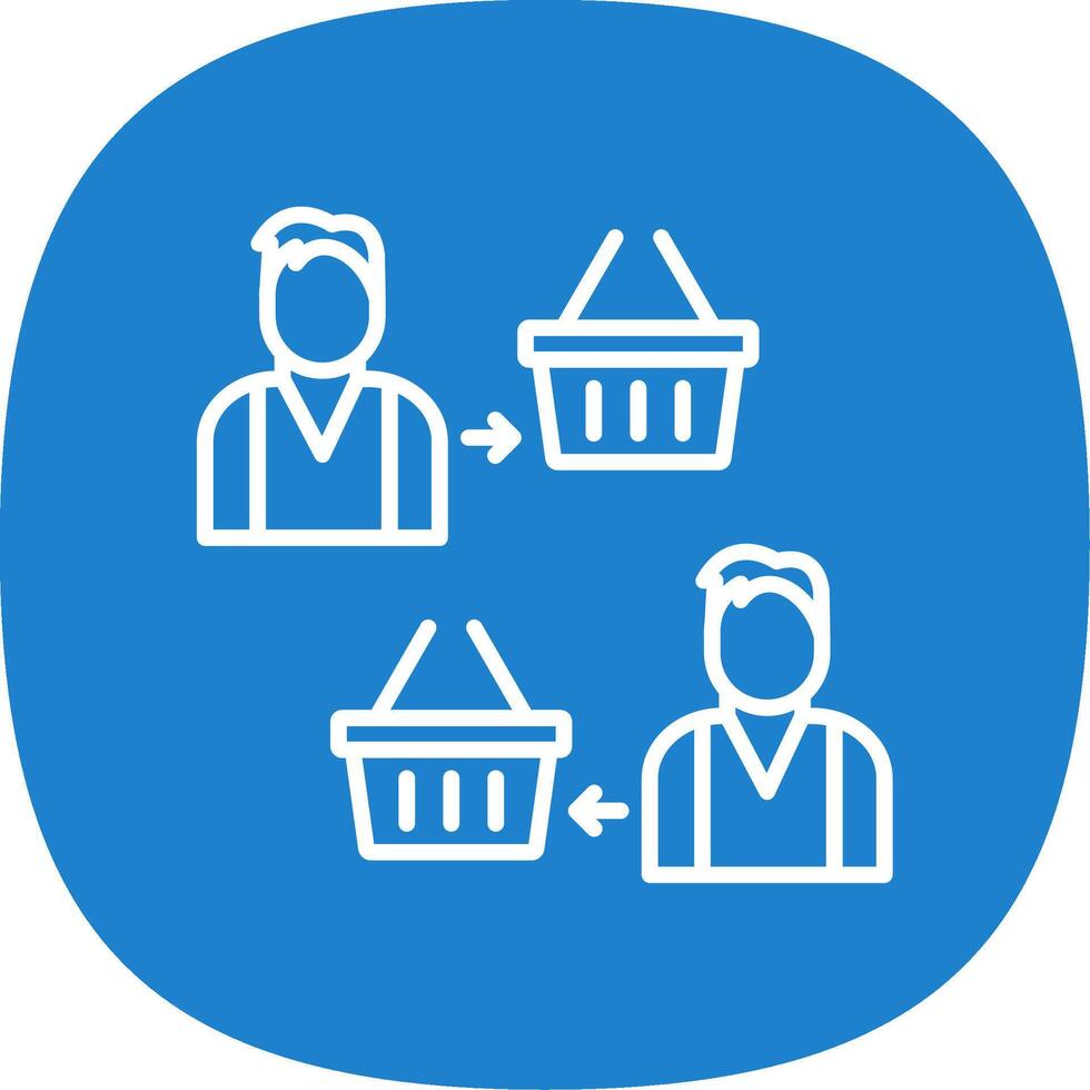Reseller Line Curve Icon Design vector