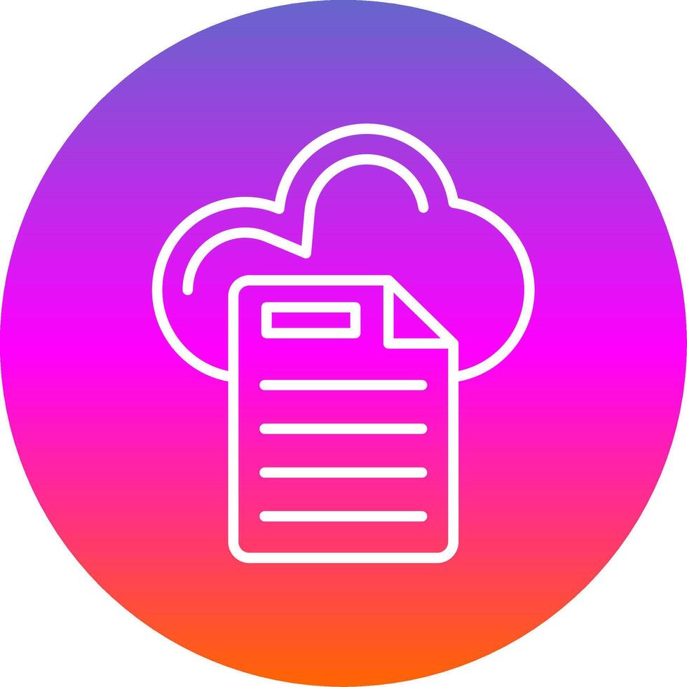 Cloud Data Line Gradient Circle Icon vector