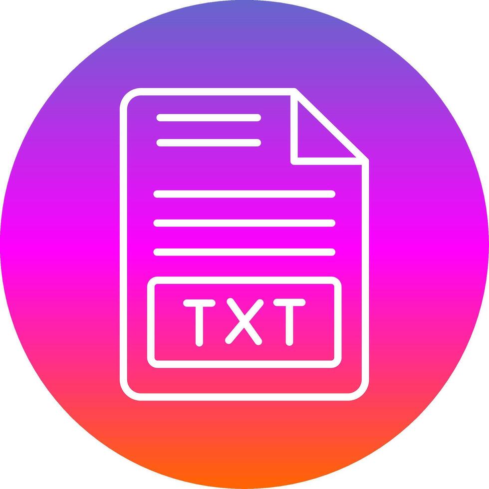 Text File Line Gradient Circle Icon vector