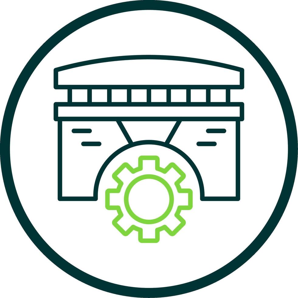 Bridge Line Circle Icon Design vector