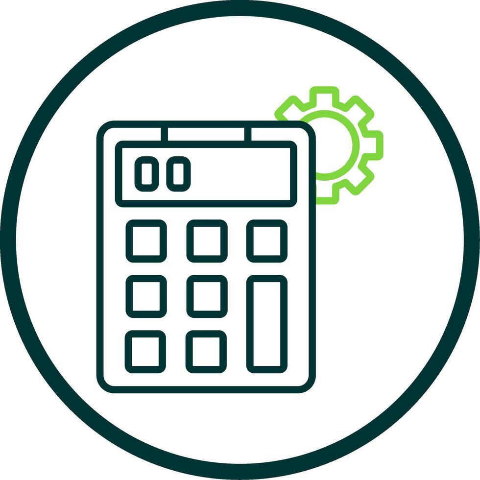 Calculator Line Circle Icon Design vector