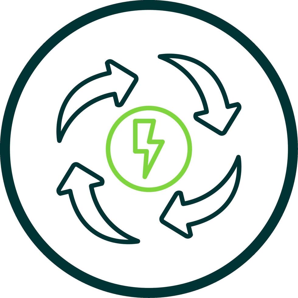 Eco Energy Line Circle Icon Design vector