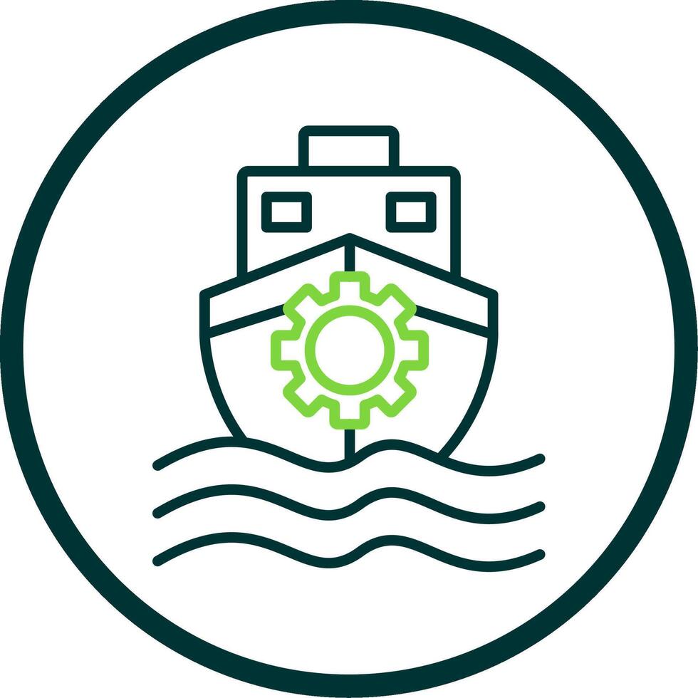 Boat Line Circle Icon Design vector