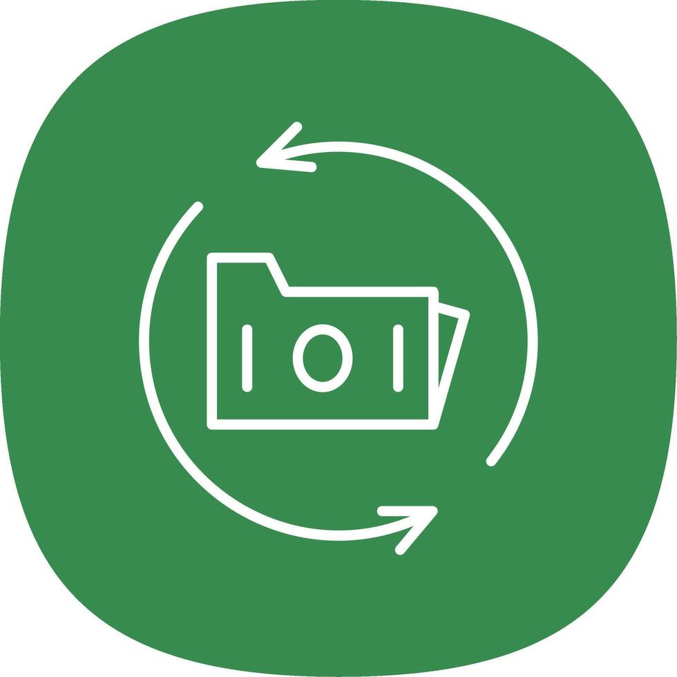 Data Backup Line Curve Icon Design vector