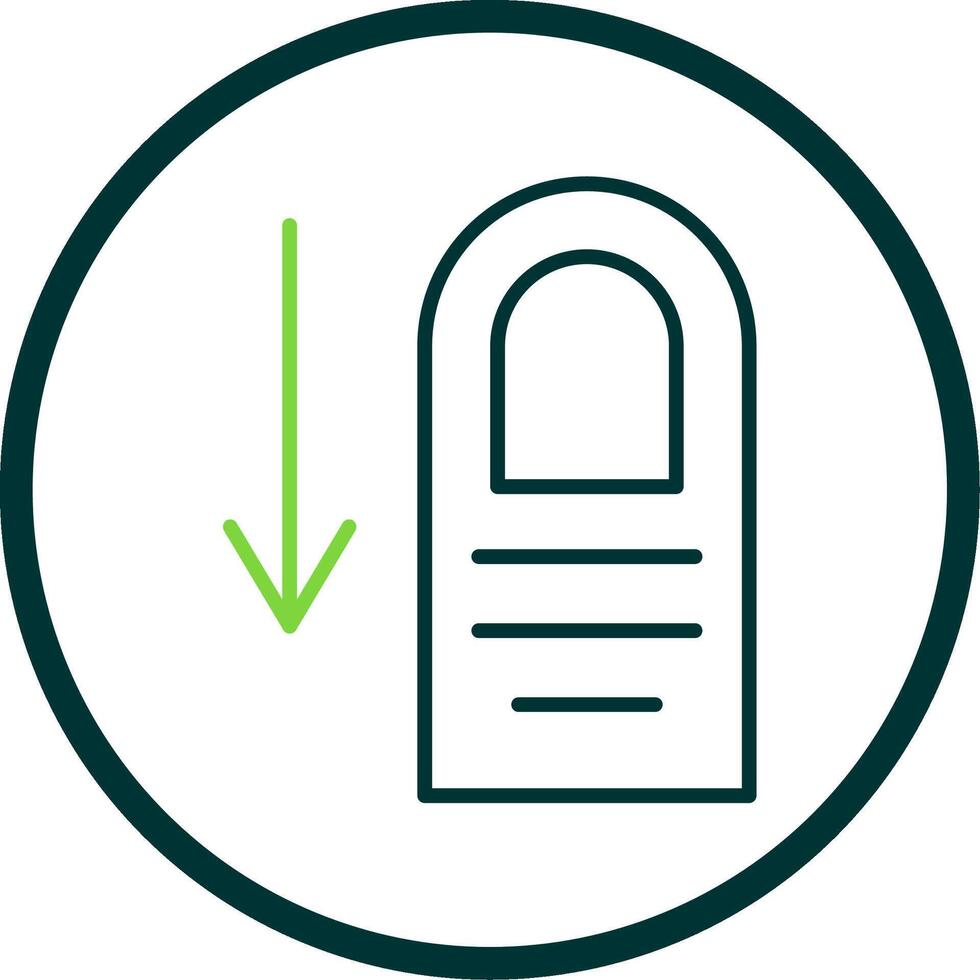 Tap Down Line Circle Icon Design vector