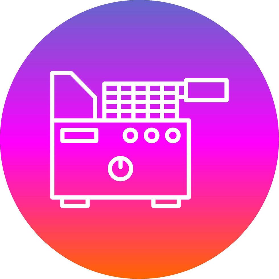 Electric Fryer Line Gradient Circle Icon vector