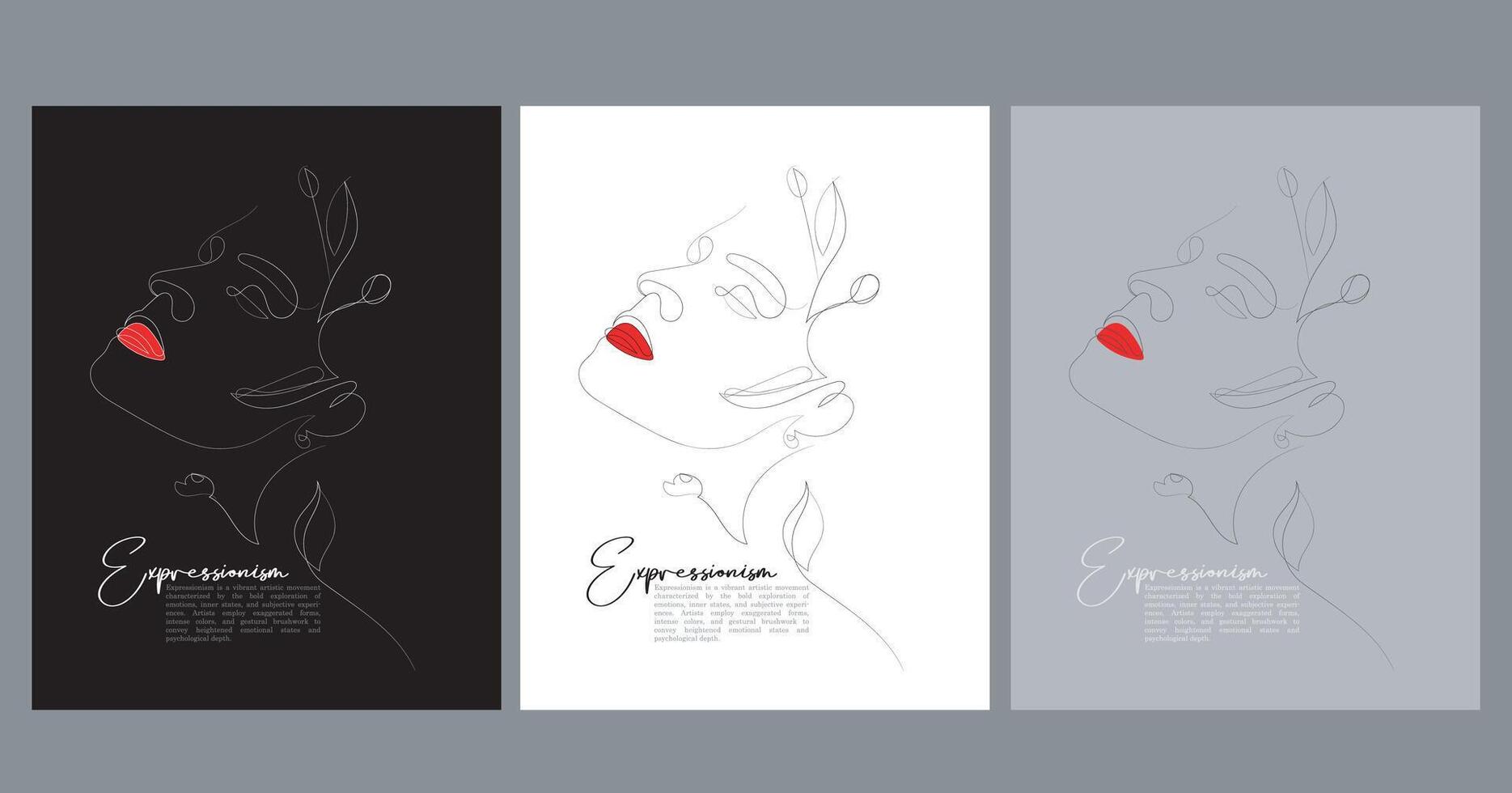 Hand drawn abstract boho wall art minimalist covers set vector