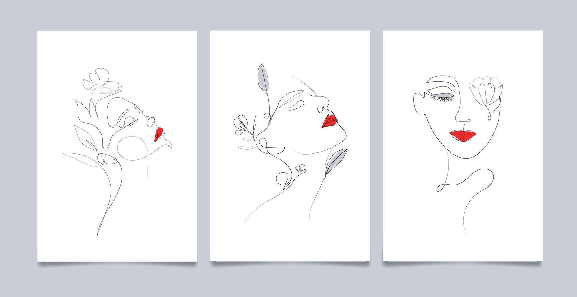 Hand drawn abstract boho wall art minimalist covers set vector